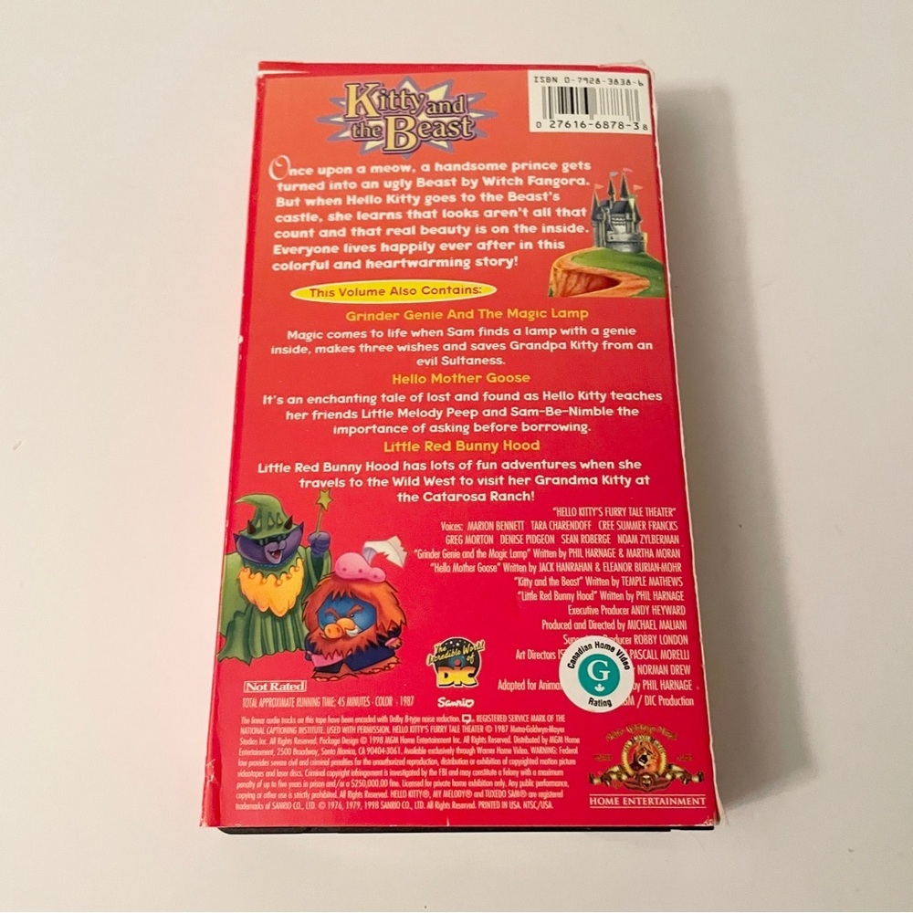 Vintage 1998 Hello Kitty Kitty and the Beast VHS Tape Furry Tale Theater - Picture 9 of 16